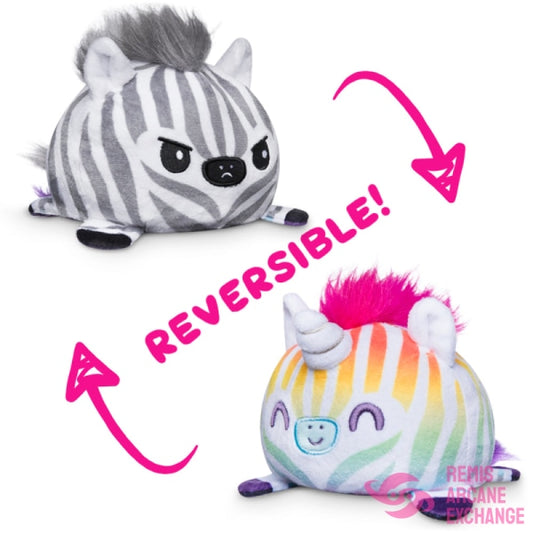 Reversible Zebracorn & Zebra Plush: Rainbow Gray
