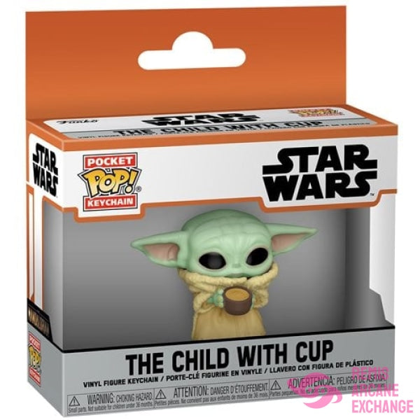 Star Wars: The Mandalorian Child With Cup Pocket Pop! Key Chain