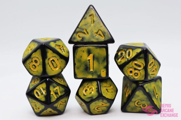 Timeworn Yellow 7 Dice Set