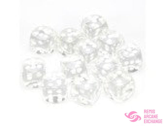Translucent: 16Mm D6 Clear / White Dice Block (12 Dice) Accessories