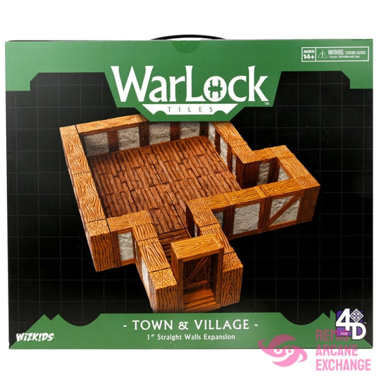 Warlock Tiles: Town & Village Tiles - 1 Straight Walls Expansion