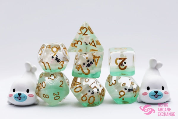 White Seal 7 Dice Set